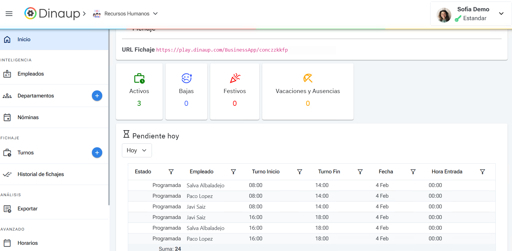 Ventana Inicial Dinaup Readu to Go Recursos Humanos